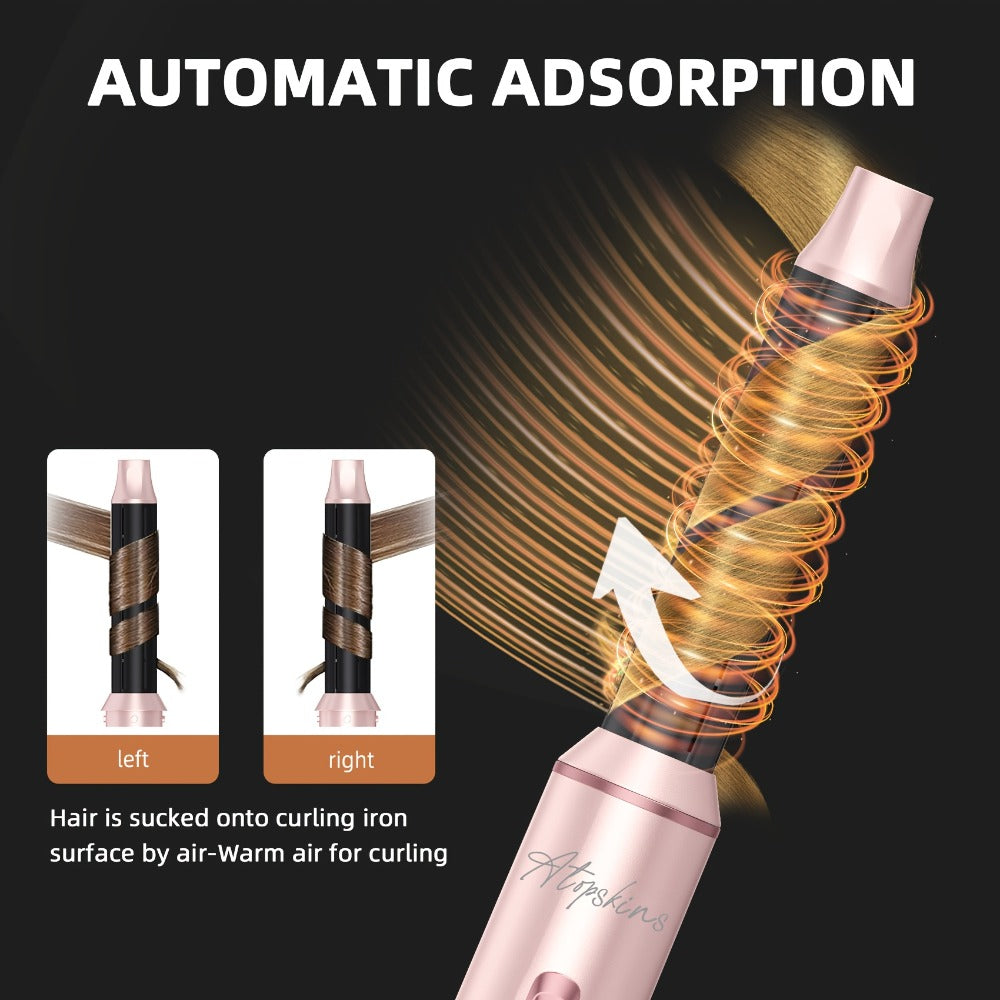 Hot Air Brush 5-in-1 Hair Dryer Brush - Ionic Blow Dryer Brush with Curling, Straightening & Volumizing, Dual Voltage Travel Hair Styler, Multifunction Hair Styling Tool for All Hair Types
