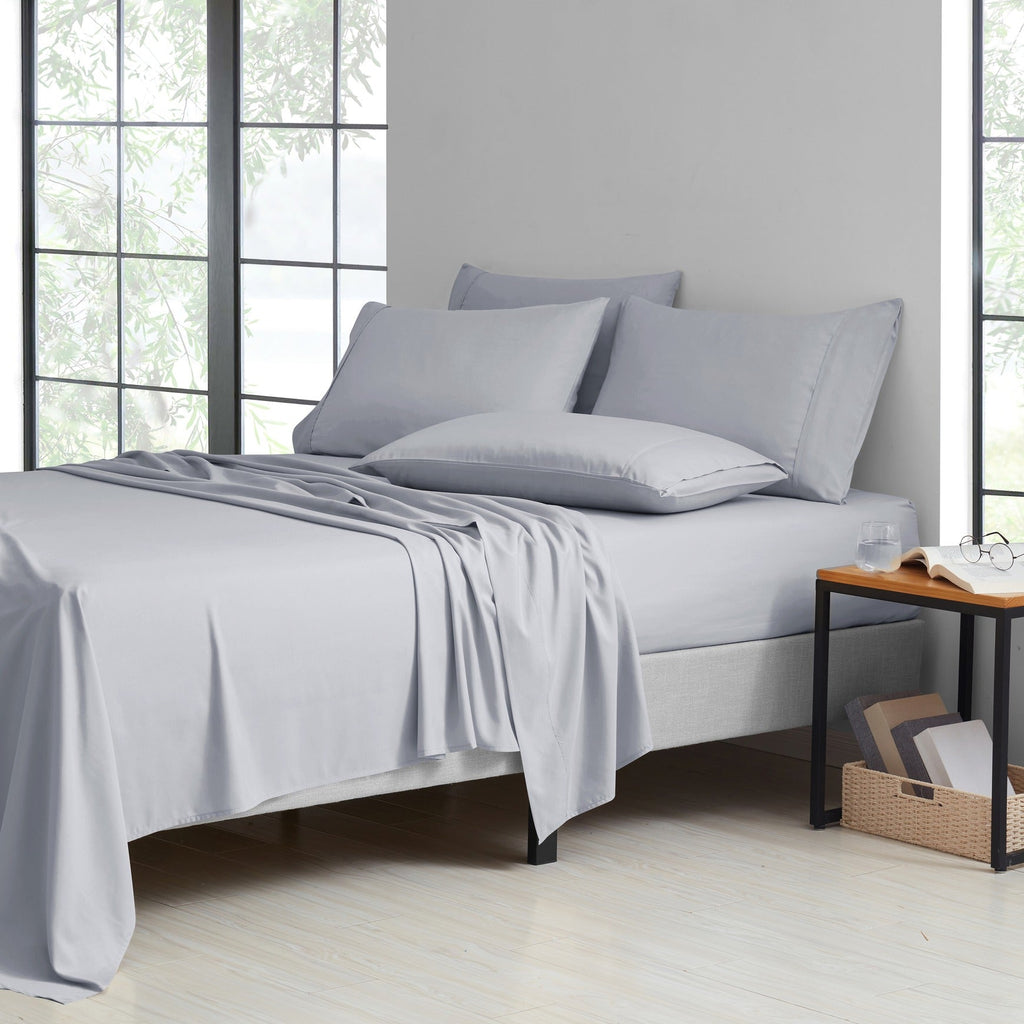 Bamboo Sheet Set 6 Piece Cooling Bed Sheets with Deep 16 Inch Pockets - 2000 Thread Count Microfiber Bamboo Blend Fitted Flat Sheets Pillowcases Twin Full Queen King Cal King
