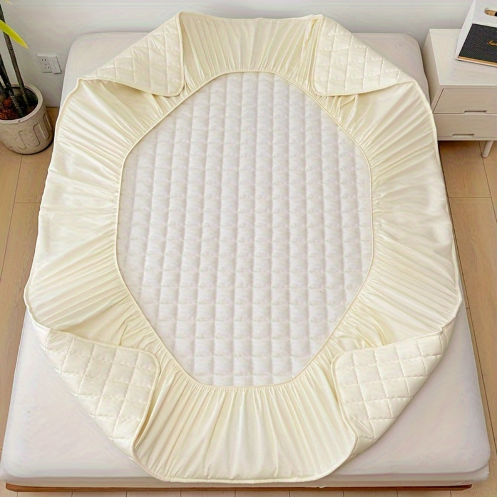 Quilted Waterproof Mattress Protector Soft Breathable Mattress Cover with Deep Pocket for Full Queen King - Solid Color Bedding Pad for Bedroom Guest Room Hotel Apartment School
