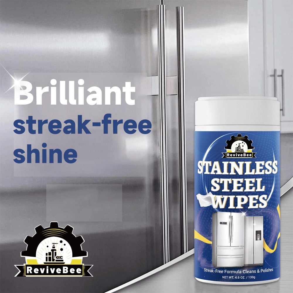 Stainless Steel Cleaning Wipes Kitchen 1 or 2 Barrel - Gentle Formula Safe for Hands, Quick Deep Cleaning of Stainless Steel Appliances Surfaces Sinks & Cookware, Streak-Free Kitchen Cleaning Wipes