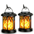 Solar Lantern Outdoor Hanging Lights Flickering Flame IPX5 Waterproof Auto On/Off 12Hrs Garden Yard Patio Decor Classic Black Antiqued Bronze 2 or 4 Pack