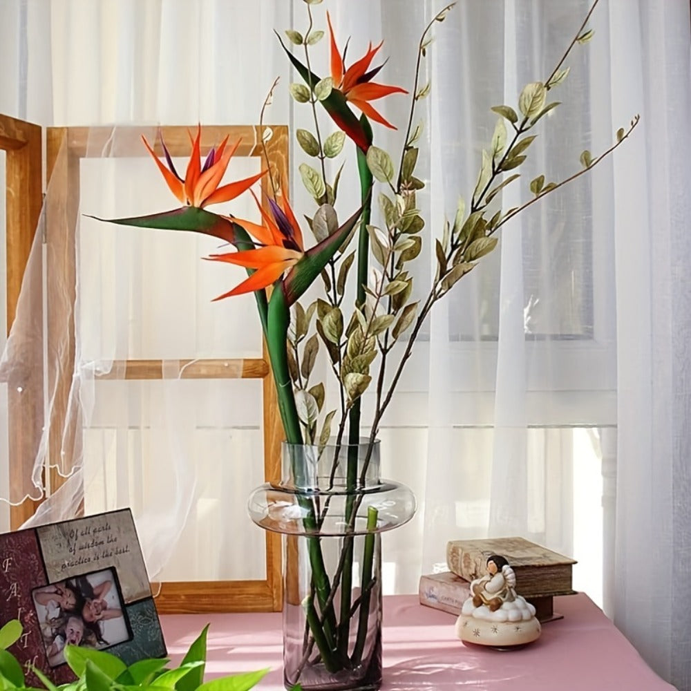 Artificial Bird of Paradise Flowers ¨C 3pcs Realistic Rubber Strelitzia with 24.5¡± Long Stems for Home Decor, Vase Arrangements, DIY Bouquets, Party & Fall Decor (4 Colors)