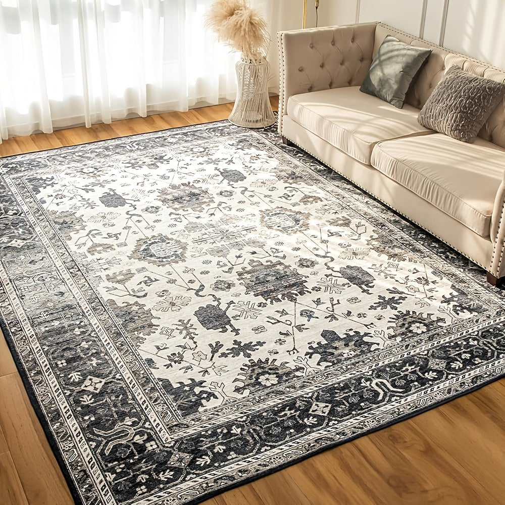 Area Rug Boho Vintage Washable Non-Slip Rug for Living Room Bedroom Traditional Woven Carpet Home Decor