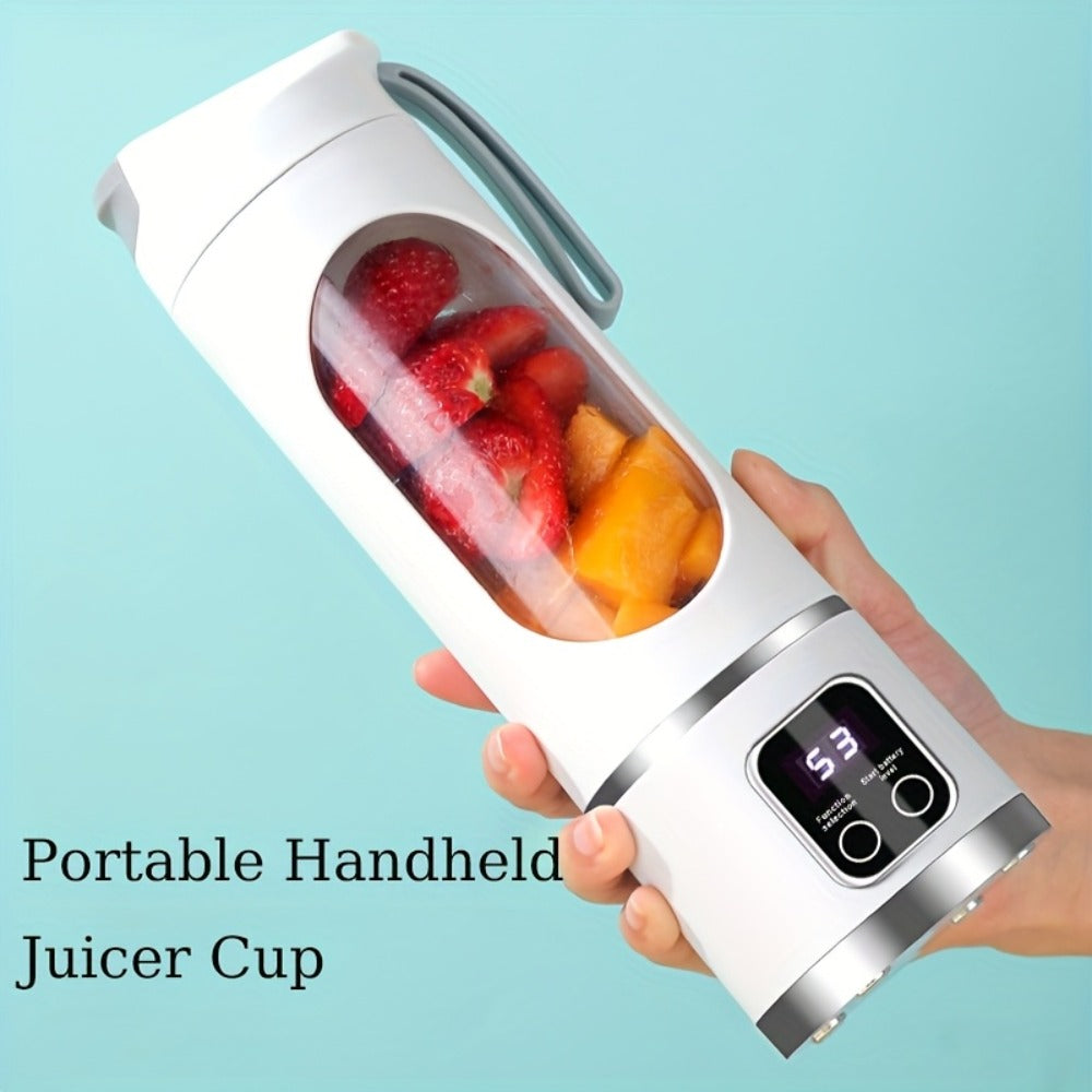 Portable Juicer USB Rechargeable with LED Display - Handheld Personal Blender for Smoothies, Juice & Ice Crush, Li-Ion Battery Powered Mini Juicer Cup for Home, Gym, Travel & Outdoor, Multiple Styles