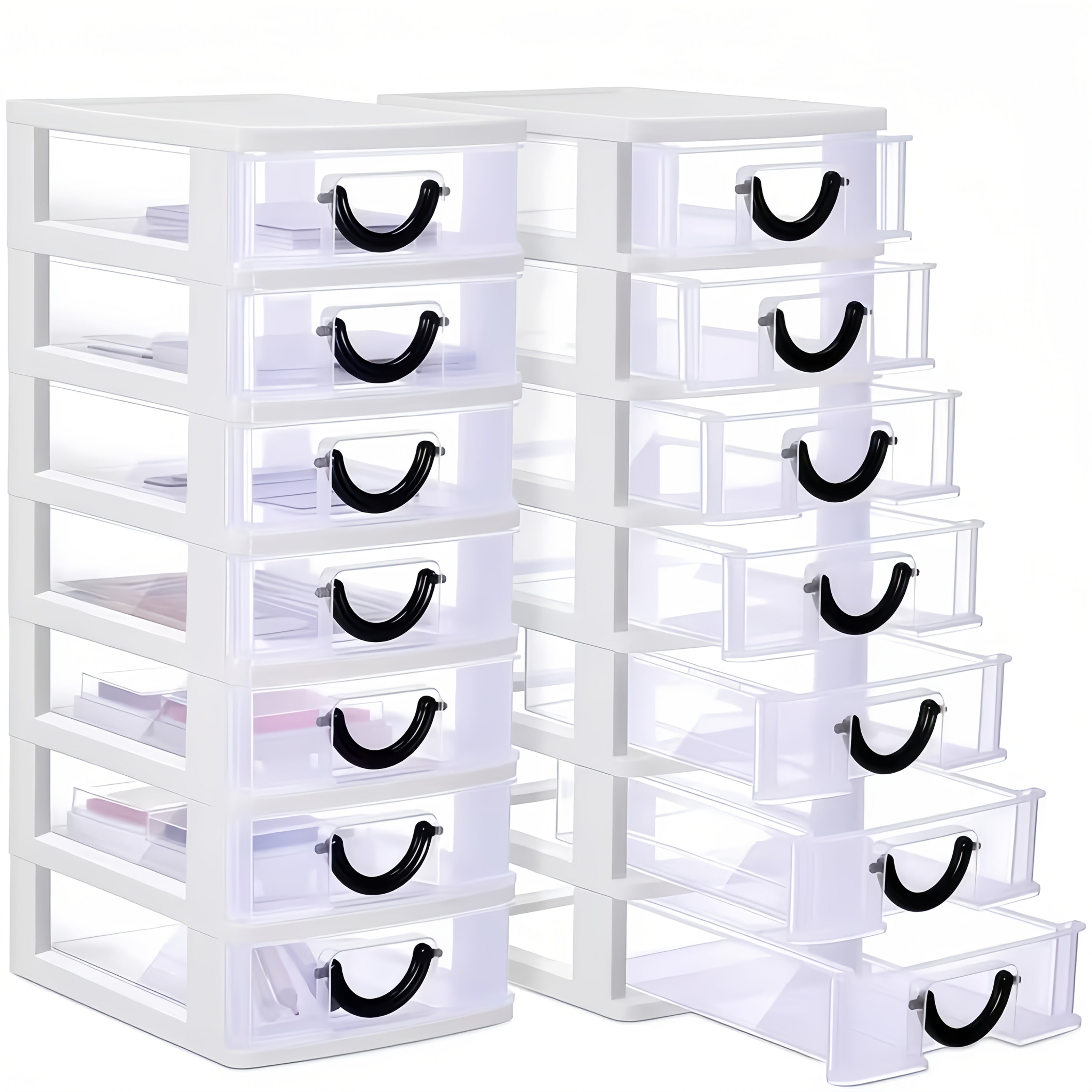 7-Drawer Desktop Organizer Clear Front Drawers Heavy-Duty Plastic Storage Box for Home Office, Jewelry, Craft & Small Parts ¨C Space-Saving Compact Design