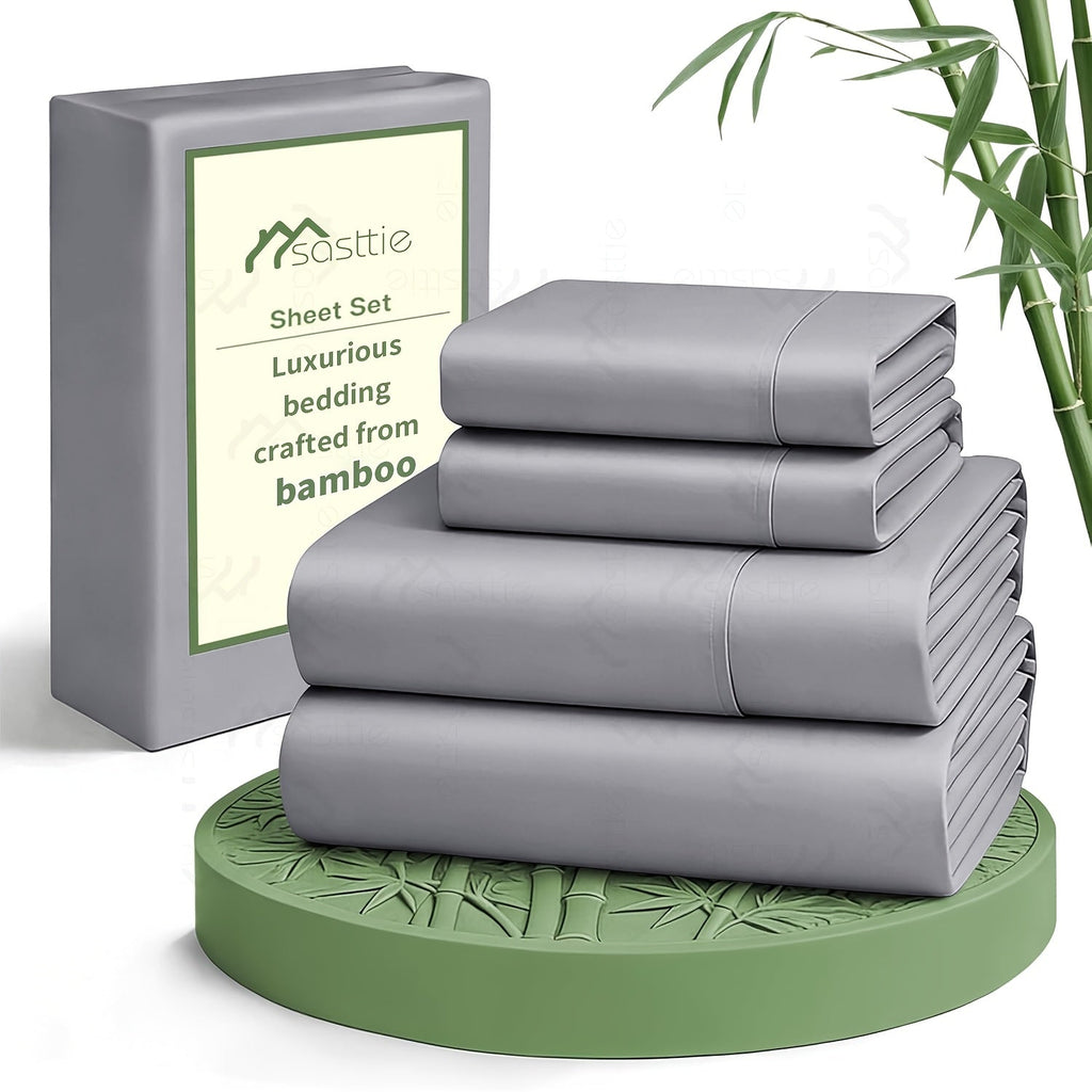Cooling Bed Sheet Set 6 Piece Ultra Soft Deep Pocket 17 Inch Double Stitching for Hot Sleepers Twin Full Queen King Multiple Colors