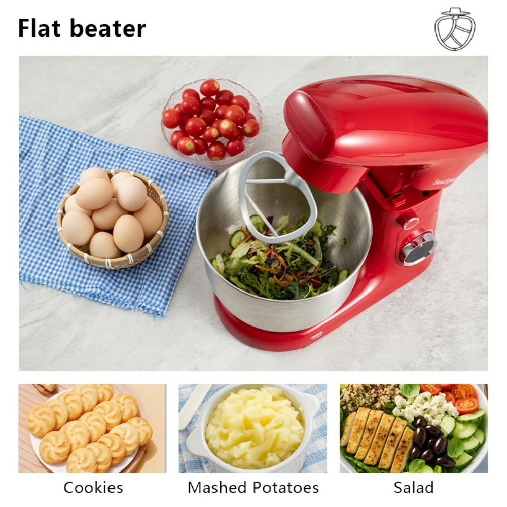 3-in-1 Stand Mixer 10-Speed Tilt-Head with Pulse - 5.5QT Stainless Steel Bowl Kitchen Mixer with Dough Hook, Flat Beater & Egg Whisk, Spatula Included, 5L Capacity, Red, Black, Silver