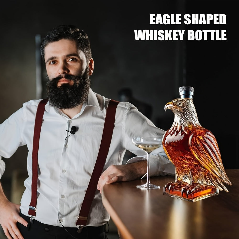 Eagle Shaped Whiskey Decanter with Wings Base ¨C Elegant Animal Model for Home Bar Decor, Dining Table Centerpiece, Wine & Spirits Presentation, Collectible Gift for Special Occasions