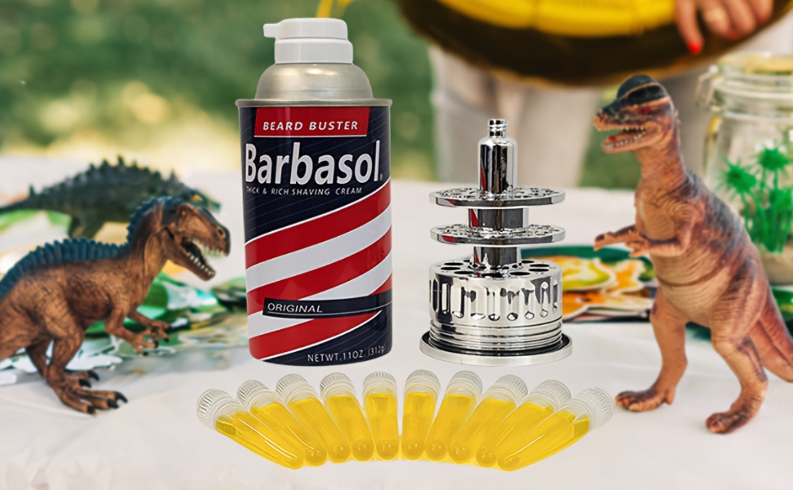 Dinosaur DNA Cryo Canister with Pop-Up Test Tube Rack - 10 DNA Sample Tubes, Movie Prop Replica, Collectible Dinosaur Gift for Fans & Collectors, Themed Party Tabletop Decor, Christmas Halloween Gift