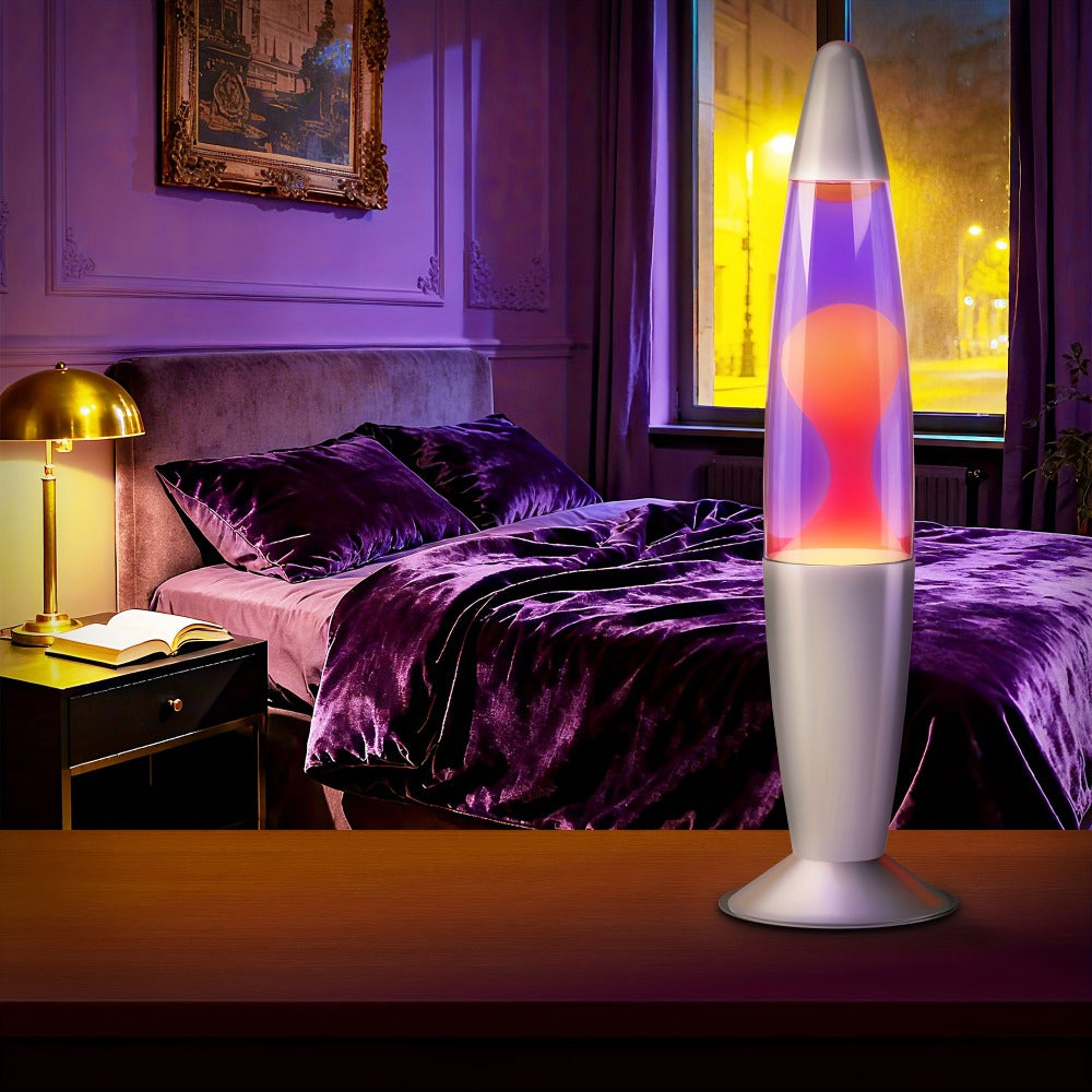 Lava Lamp 16 Inch for Bedroom Living Room Office, Relaxing Liquid Motion Lamp with Purple Water Yellow Wax, Retro Night Light Home Decor Accent