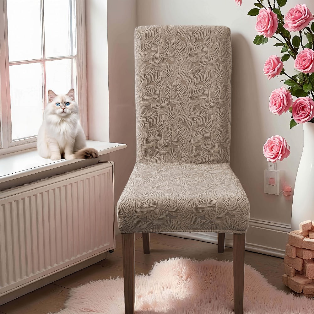 Stretch Dining Chair Covers Set of 4/6 - Plant Print Slipcovers for Dining Room Kitchen Chairs, Elastic Parsons Chair Protector, Home Decor