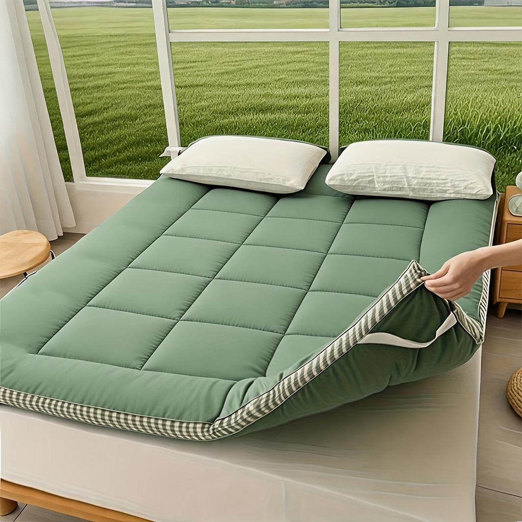 Quilted Mattress Topper Fluffy Flannel Bubble ¨C Breathable Fiber Fill Foldable Sleeping Pad 2.36¨C3.15¡± Thick for Twin Full Queen King Bed