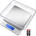 Digital Kitchen Scale Pocket Food Scale 3000g x 0.1g Accuracy, 6 Unit Modes LCD Display Tare Function, Mini Gram Scale for Food Cooking Baking Nutrition Coffee Jewelry, 2 Trays & Batteries Included