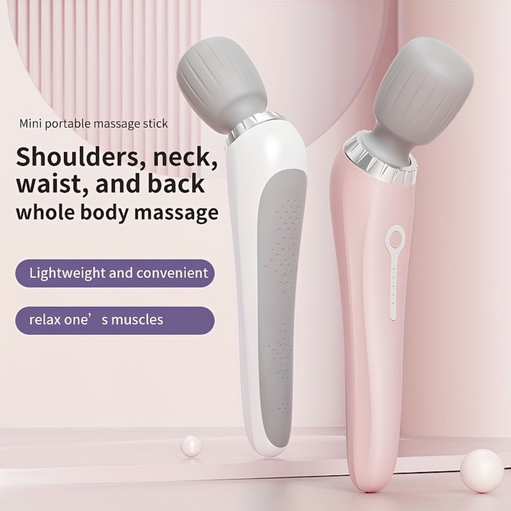 Portable Handheld Massage Stick ¨C USB Rechargeable Wand Massager with 5 Adjustable Speed Levels, Relieves Neck, Back, Leg & Waist Tension, Compact Travel Massager, Holiday Gift for Family & Friends