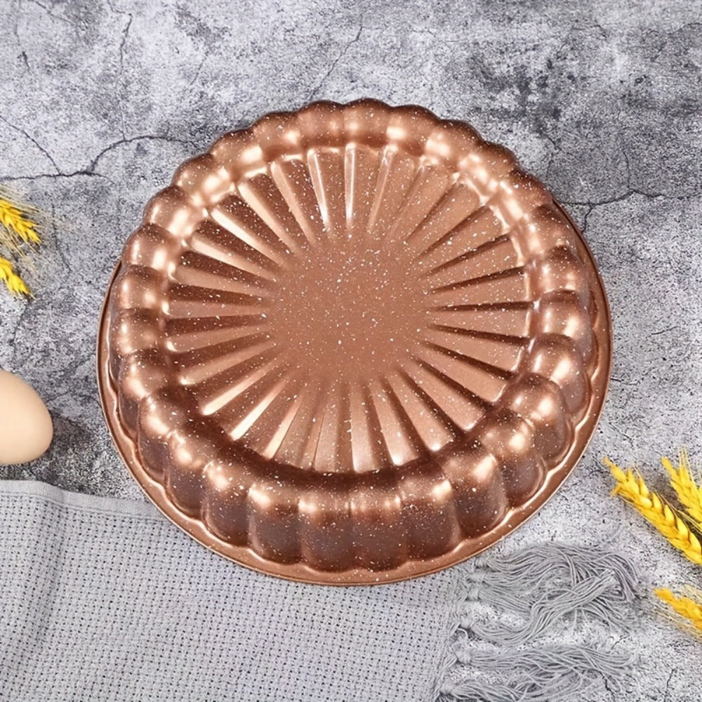 Round Non-Stick Cake Mold Baking Pan Carbon Steel Easy Release Home Baking Tool for Layer Cakes Cheesecake Sponge Chiffon Birthday Cake Golden Deep Gray