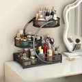 3-Tier Mesh Metal Bathroom Countertop Organizer - No-Installation Makeup Storage Rack, Tiered Vanity Shelf for Lipstick, Brushes & Skincare Bottles, Bronze Finish Space-Saving Cosmetic Organizer