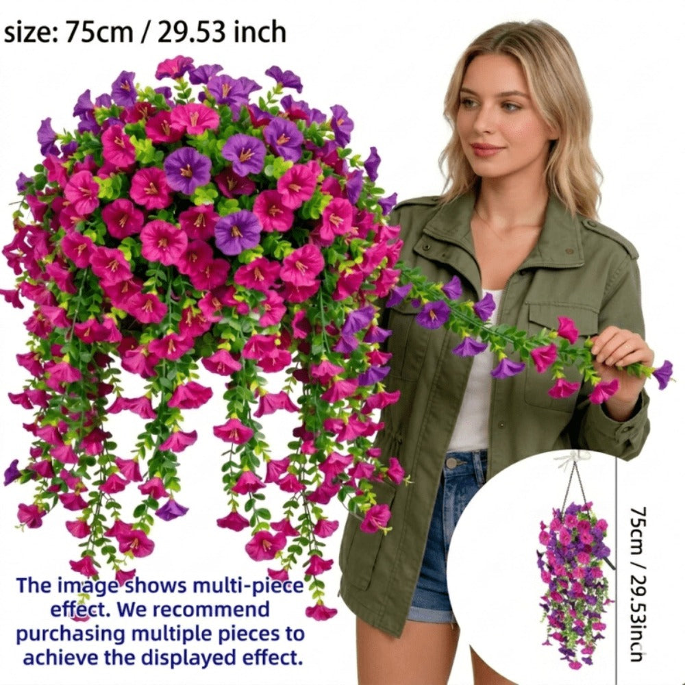 Artificial Rose Vine Hanging Garland 3pcs 216 Flowers - High-Density UV-Resistant Faux Rose Flower Vines with Realistic Roses & Foliage for Garden, Wedding, Porch, Terrace & Wall Decor, Multiple Colors