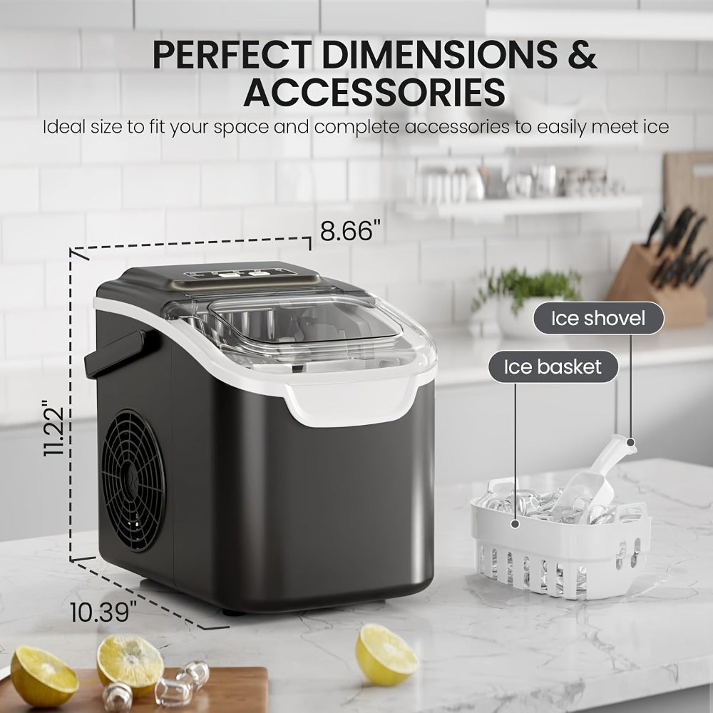 Nugget Ice Maker Countertop Pebble Ice Machine 26 Lbs 35 Lbs Per Day, Sonic Ice Bullet Ice Cube Options, Self-Cleaning Ice Maker with Ice Scoop and Basket, Portable Ice Machine for Home Kitchen Bar RV