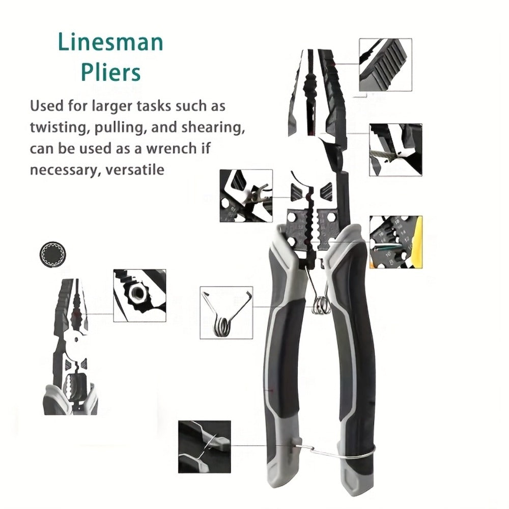 3pcs Pliers Set Diagonal Pliers Needle Nose Pliers Wire Cutter Multifunctional Electrician Hand Tools Heavy Duty Hardware Tool Kit