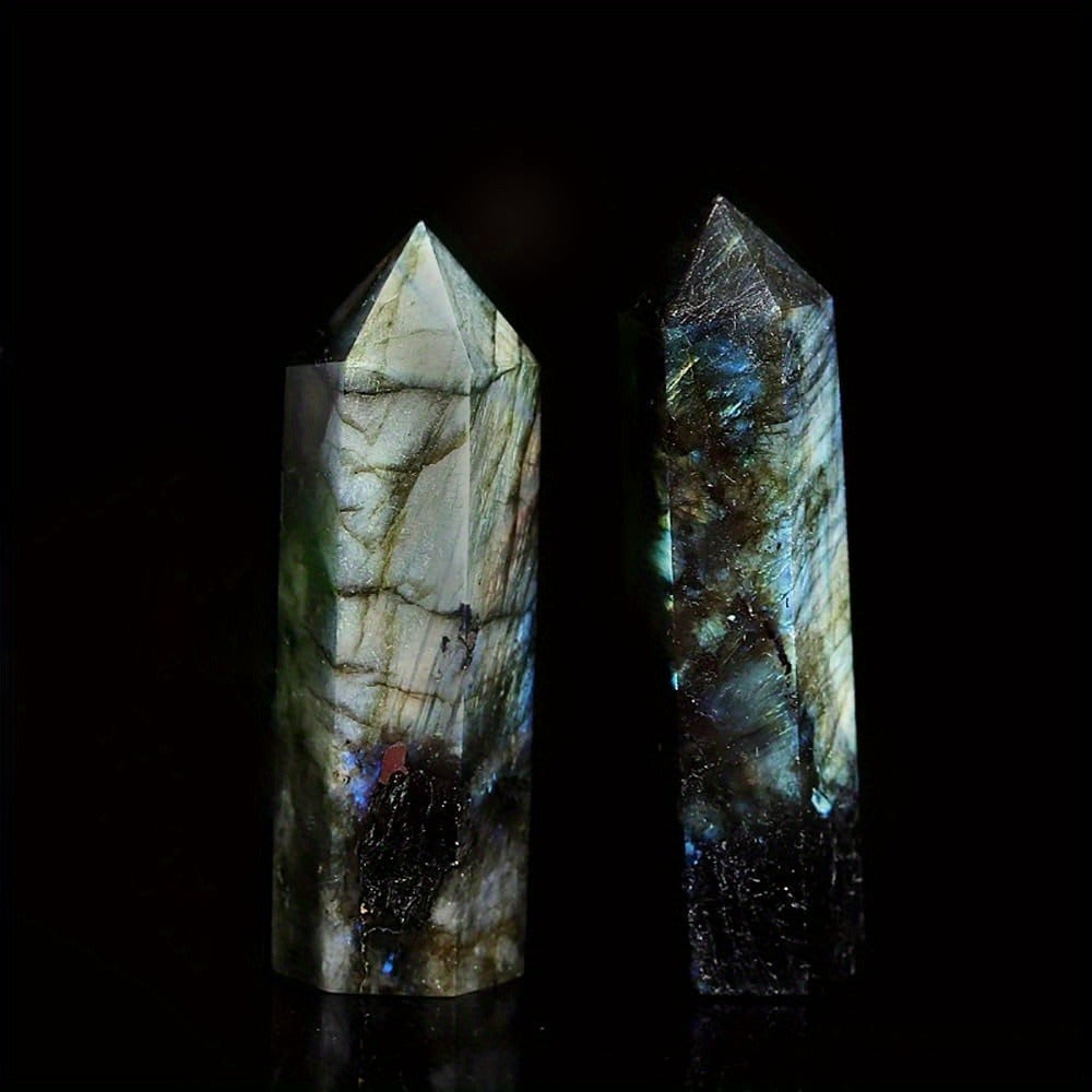 Natural Rainbow Fluorite Crystal Tower Set 7PCS ¨C Hand-Polished Hexagonal Gemstone Obelisks 2.2 Inch, Crystal Points for Home Decor, Meditation, Reiki & Holiday Gift, Eco-Crafted Mineral Collection