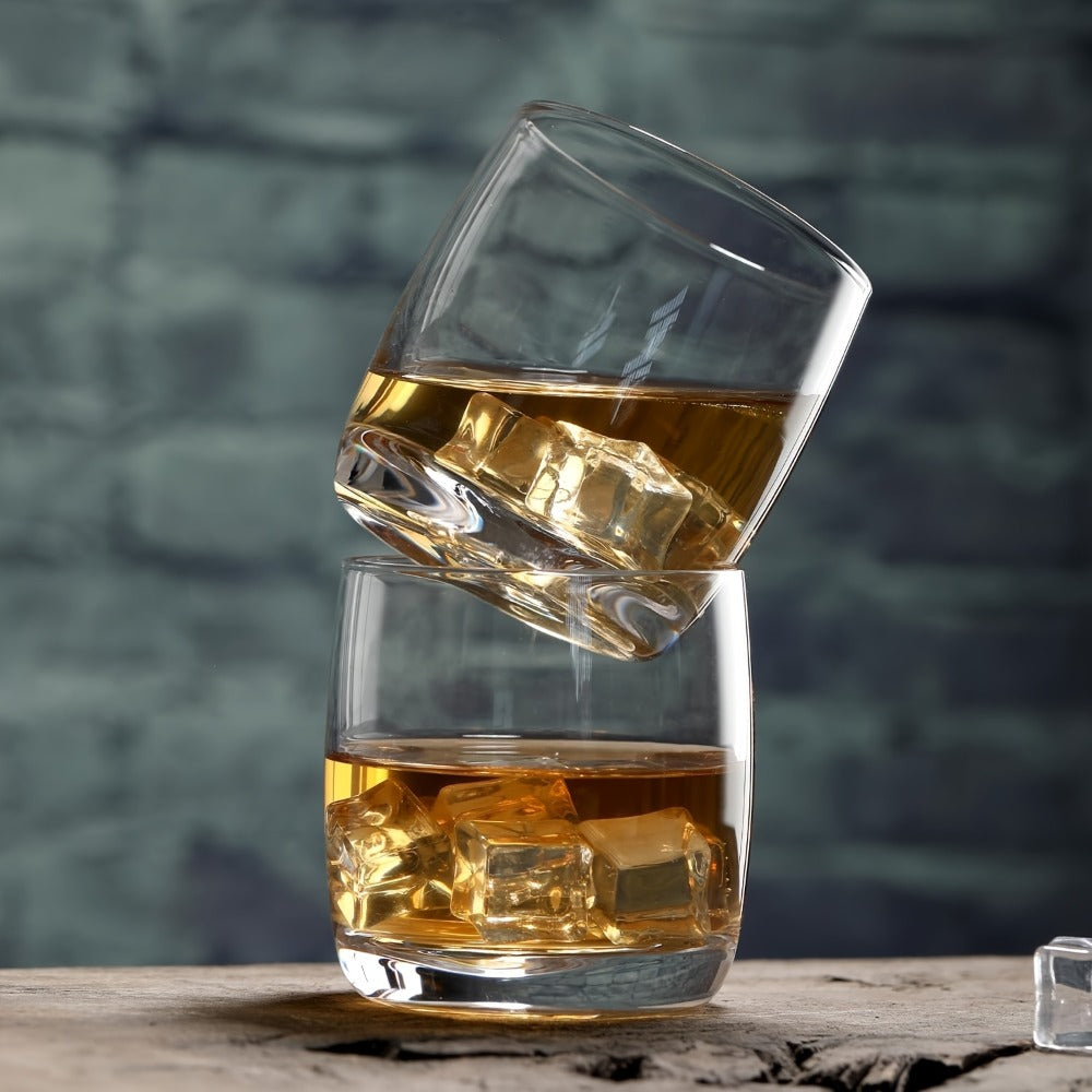 Crystal Rocks Glasses Set of 6 ¨C 10.5oz Premium Whiskey Tumbler, Clear Bourbon Scotch Cocktail Drinking Glasses, Dishwasher Safe Old Fashioned Glassware for Home Bar, Restaurant, Gift for Men