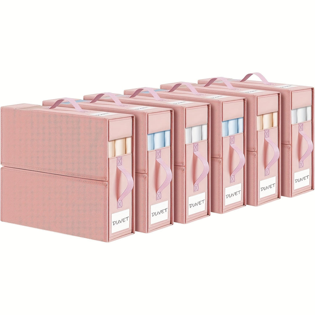 Sheet Organizers and Storage Foldable Closet Organizer Boxes for Bedding, Blankets & Clothes ¨C Bedroom Wardrobe Under Bed Storage Containers, 3 or 6 Pack