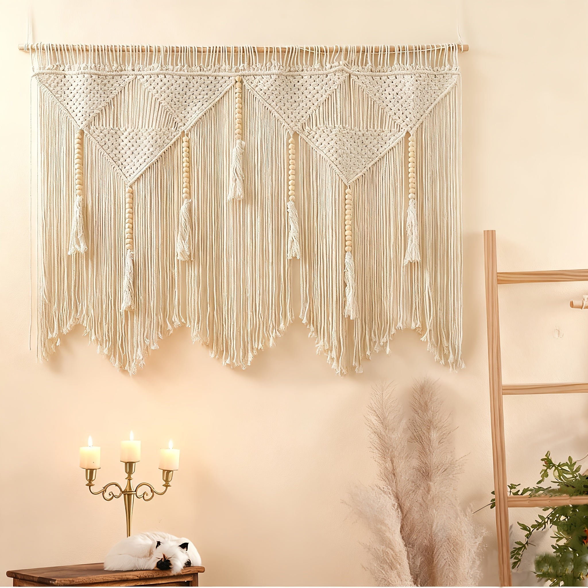 Bohemian Tapestry Wall Hanging - Large Boho Woven Wall Decor with Boho-Chic Patterns, Vertical Macrame Style Tapestry for Bedroom Living Room Wedding, Aesthetic Room Decor