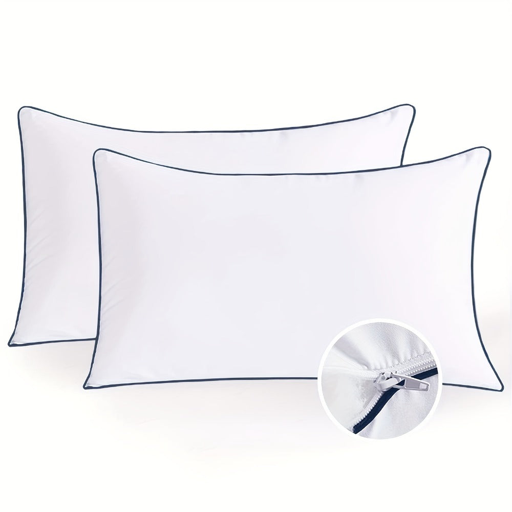 Hotel Quality Sleep Pillows Firm Support Cool-to-Touch Fiber Fill 2/4 Pack - Back Stomach Side Sleeper Pillow Set Soft Breathable Bed Pillows Standard Queen King Size