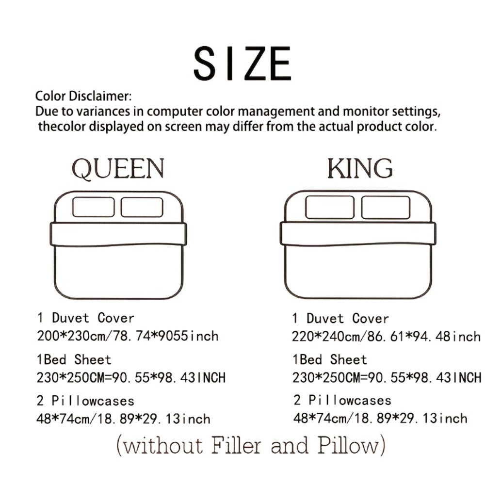 Fluffy Bedding Set 4pcs Soft Warm Plush Duvet Cover with Pillowcases Queen King - Cozy Autumn Winter Comforter Set 8 Colors