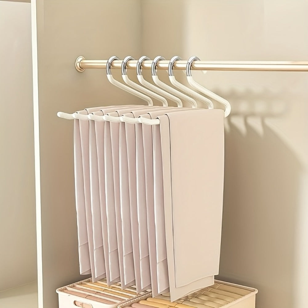 Pants Hangers Metal Open Leg Non-Slip - Heavy Duty Trouser Jeans Hanger for Wardrobe, Space Saving, Black or White, 10/20/30/50pcs