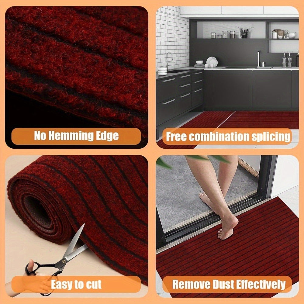 Runner Carpet with Rubber Backing - Non-Slip 1800G/sqm Heavy Duty Washable Indoor Outdoor Rug | Hallway, Entryway, Laundry Room & Balcony Runner Mat | Multiple Sizes & Colors
