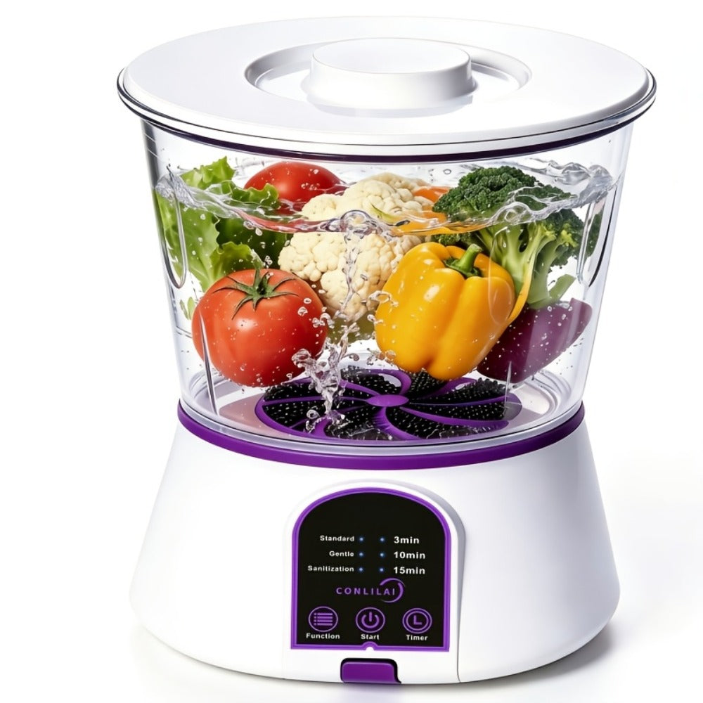 Fruit and Vegetable Cleaner Machine Ultrasonic Purifier Multifunctional Household Food Cleaning Device Rechargeable for Removing Pesticides Bacteria Single Dual Battery Options