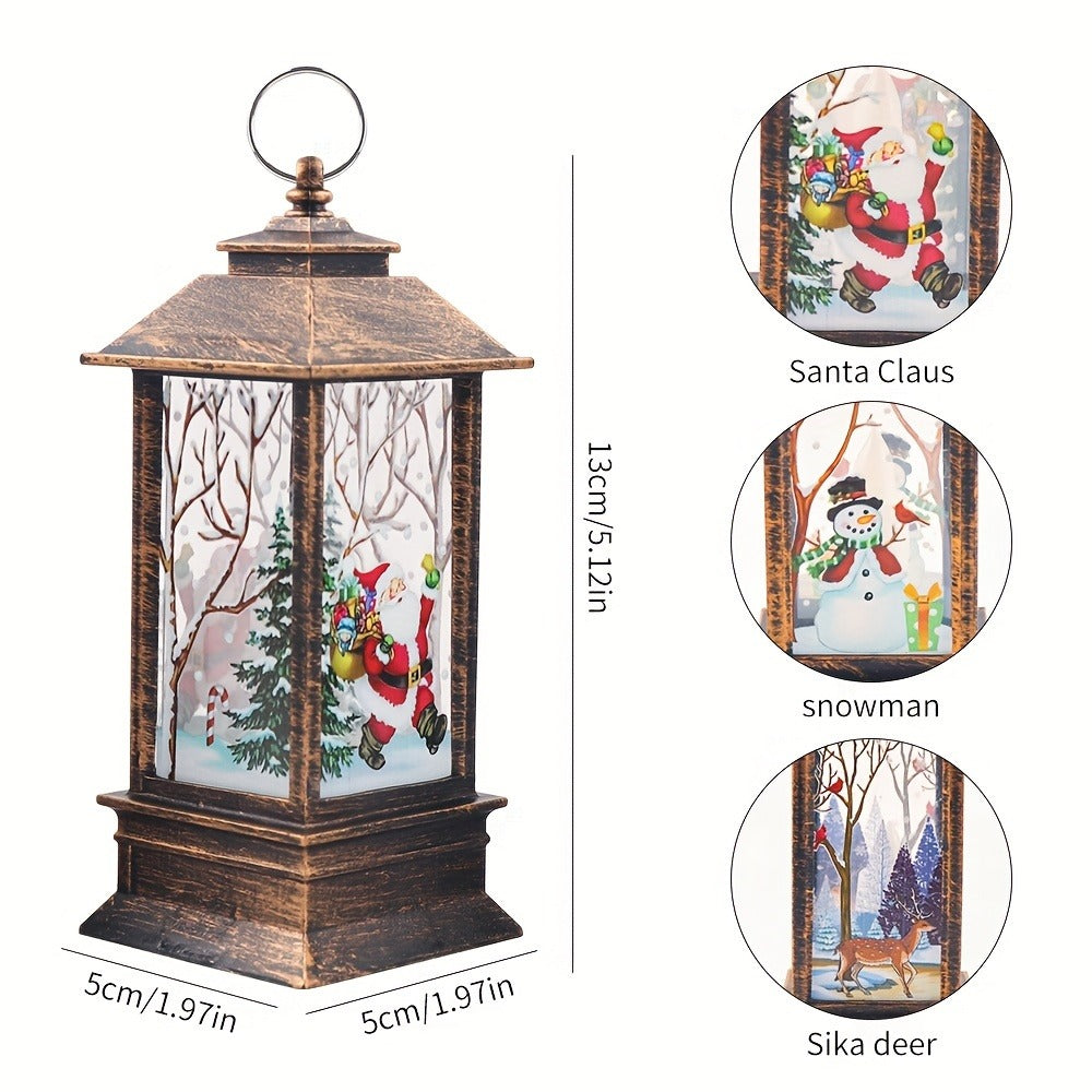 Christmas Lantern Candlestick Nightlight Set 3pcs ¨C Santa Snowman LED Table Decoration Light Battery Operated Holiday Home Decor