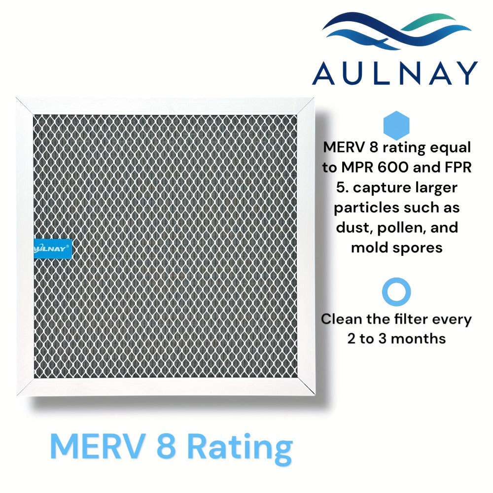 Washable Electrostatic HVAC Air Filter MERV 8 Lifetime Reusable, 6-Layer Filtration MPR 600 FPR 5, Increases Airflow, Healthier Indoor Air for Home and Office, Multiple Sizes Available