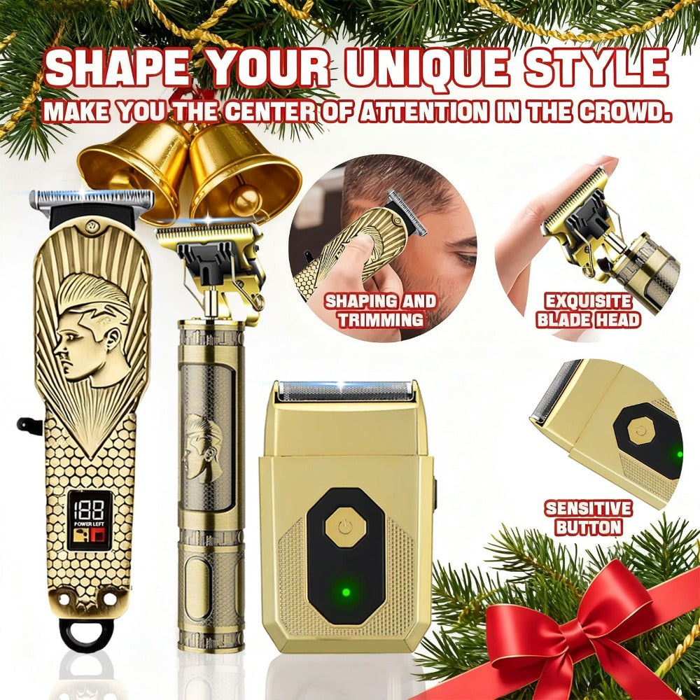 USB Precision Hair Clipper Set for Men ¨C Wireless Electric Clippers & Nose Trimmer Shaver, 2/4pcs Professional Cordless Grooming Kit for Personal Use, Hairdressing & Barber Gift