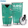 Nurse Tumbler 20oz Stainless Steel Double Wall Vacuum Insulated Travel Mug with Lid Leak-Proof Oval Water Bottle Funny Nurse Design Gift for Nurses Doctors Healthcare Workers Christmas Valentine Appreciation