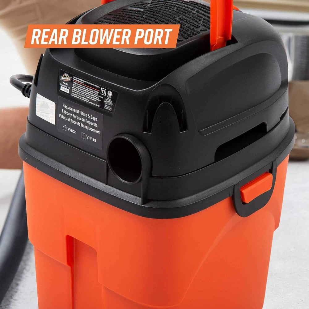 Portable Wet Dry Vacuum Cleaner 1.5 Gallon 2 Peak HP Shop Vac with Blower Function, Compact Car Interior Vacuum for Home Workshop Garage Auto Detailing