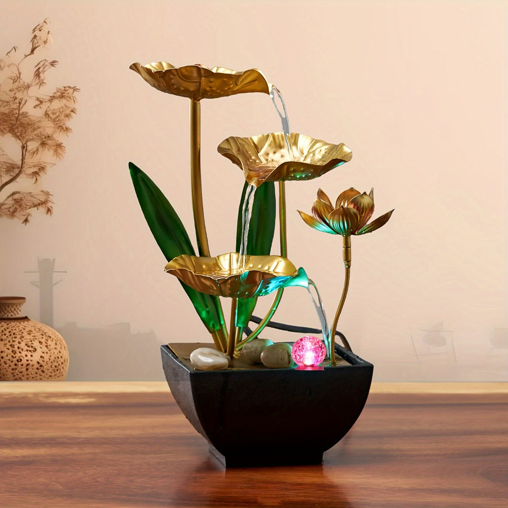 Indoor Tabletop Fountain Desktop Water Feature, Small Relaxing Flowing Water Fountain for Living Room, Bedroom, Office & Spa, Calming Zen Decor & Unique Housewarming Gift