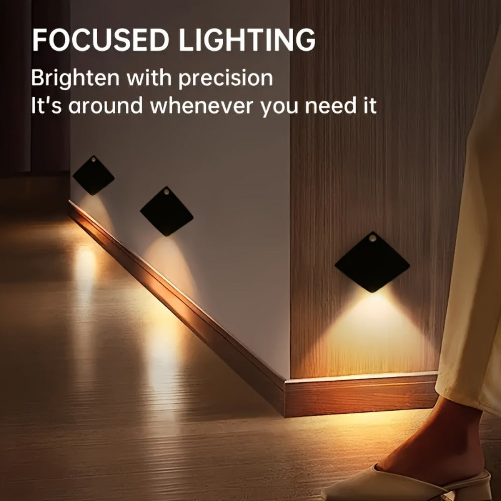 Magnetic LED Motion Sensor Wall Light USB Rechargeable ¨C Wireless Night Light for Hallway, Stairs, Bedroom & Kitchen in White or Warm Light (1, 2 or 4 Pack)