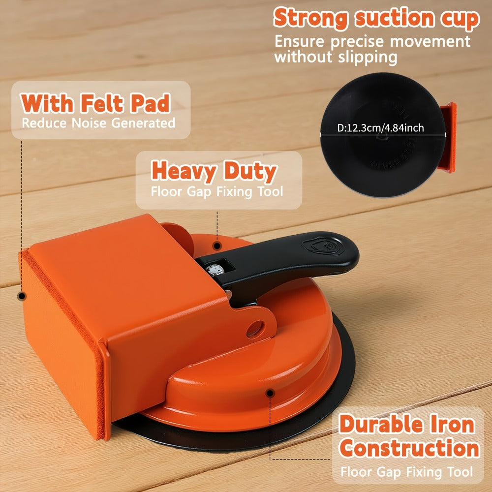 Floor Gap Fixer Tool with 4.84¡± Suction Cup, Laminate Floor Gap Repair Tool Kit for Vinyl Plank Hardwood Floors, Professional Plank Grabber with Metal Body & Felt Pad, Floor Installation Repair Tool