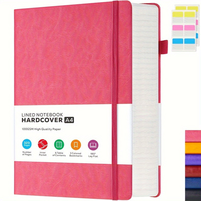 A4 Hardcover Lined Journal Notebook 320 Pages, Faux Leather College Ruled Notebook with 100GSM Thick Pages, 8.5x11 Large Writing Journal for Women Business School