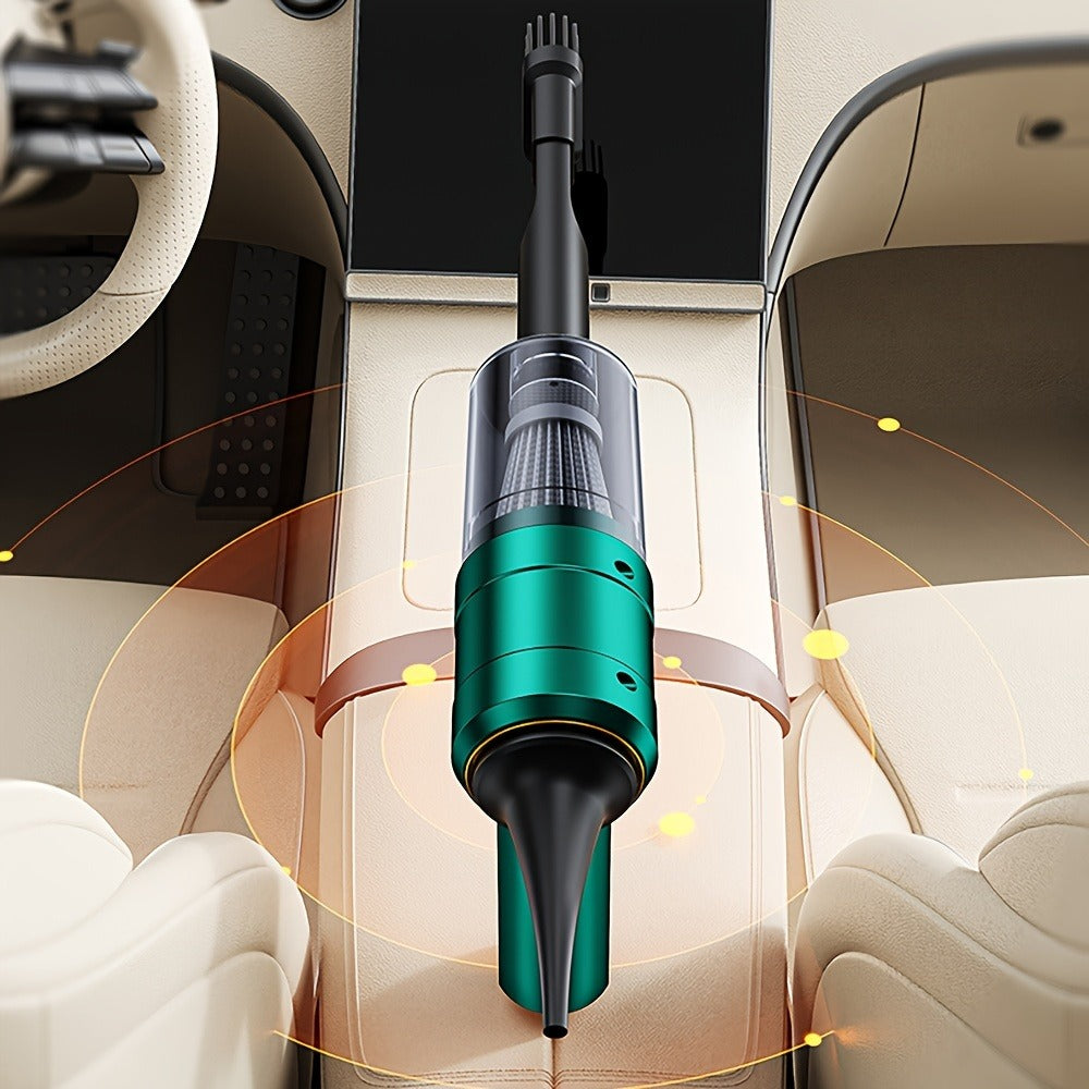 Mini Handheld Vacuum Cordless 4-in-1 Rechargeable | Portable Car Vacuum Cleaner & Air Blower & Hand Pump ¨C Dust Buster for Keyboard, Car Interior, Inflate & Deflate, Green