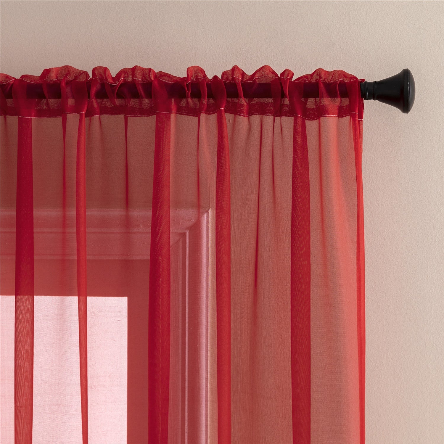 Sheer Curtains 2 Panels Rod Pocket ¨C Light Filtering Privacy Window Drapes for Living Room Bedroom Modern Home Decor