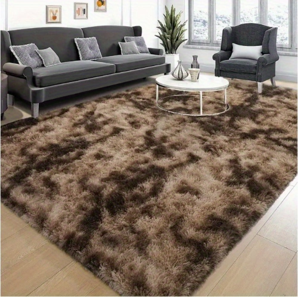 Fluffy Area Rug 6x9 - Super Soft Plush Shag Rug for Living Room & Bedroom, Non-Slip Machine Washable Floor Rug | Tie Dye Modern Home Decor Carpet, Large Fuzzy Rug for Room Decor