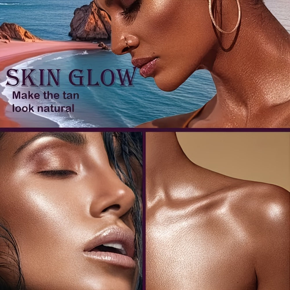 Sunless Tanning Mousse with Applicator Glove 60ml ¨C Natural Plant Ingredients Self Tanner Bronzing Set, Gradual Buildable Color for Even Light Beige Tan, Streak-Free Sunless Tanner for Body