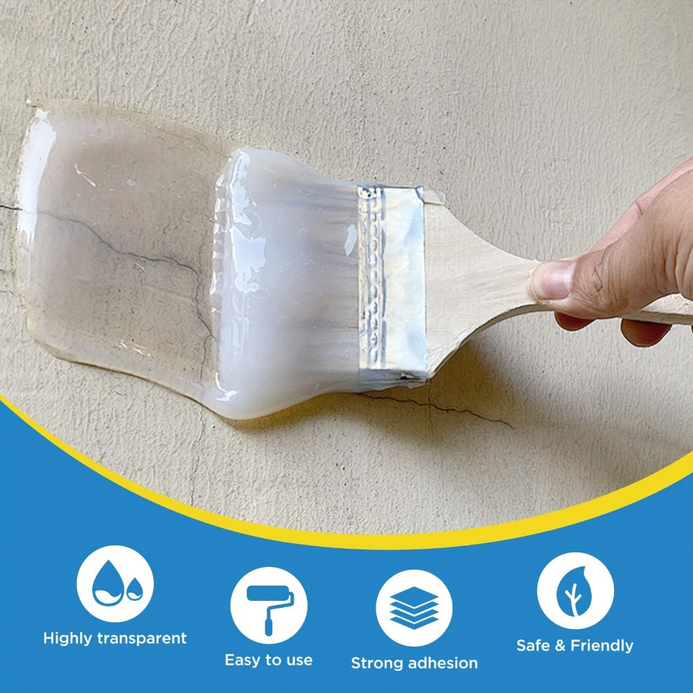 Waterproof Sealant Liquid Glue 32oz 1KG Leak Repair Agent ¨C Indoor Outdoor Waterproof Coating for Roof Basement Wall Pipe Crack Sealing, Transparent & Black, Strong Adhesive Waterproof Repair Glue