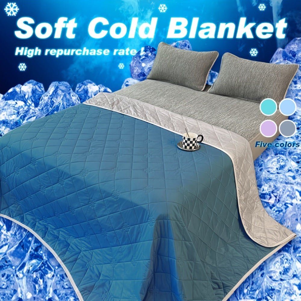 Cooling Blanket for Hot Sleepers ¨C Lightweight Knit Acrylic Throw Blanket, Breathable Air-Cooled Comforter for Summer, Soft Moisture-Wicking Blanket in Throw Twin XL Queen King, Sky Blue Grey Lake Blue Light Green Purple