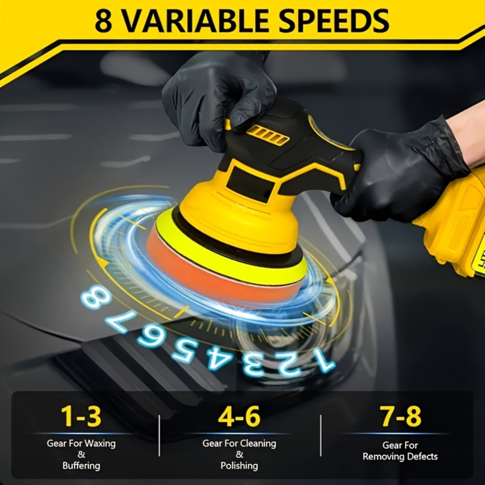 Cordless Car Polisher for DeWalt 20V Battery - 6 Variable Speeds 6800 RPM Buffer Polisher for Car Detailing Waxing Polishing Auto Scratch Removal Tool Gift for Men (Battery Not Included)