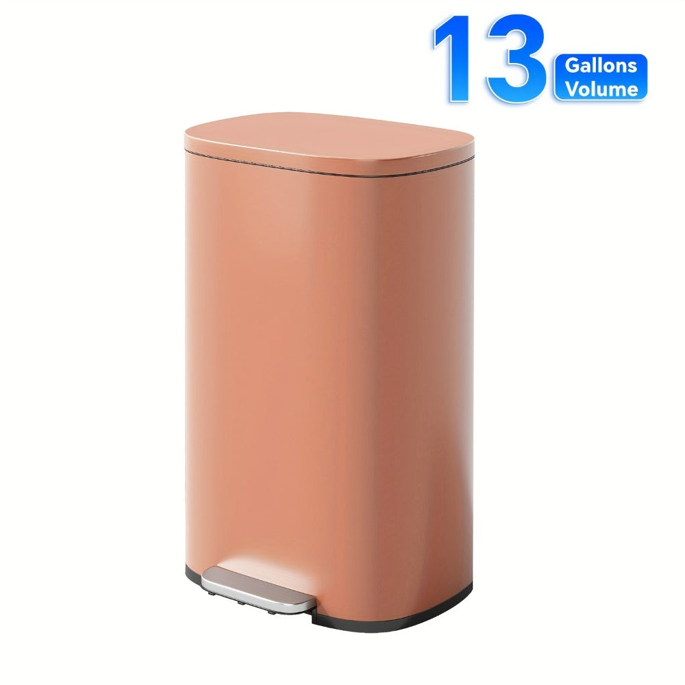 Stainless Steel Trash Can with Pedal & Removable Inner Bucket Fingerprint-Proof Kitchen Garbage Can with Hinged Lid ¨C 5L / 30L / 50L / 13 Gallon for Kitchen, Home & Office