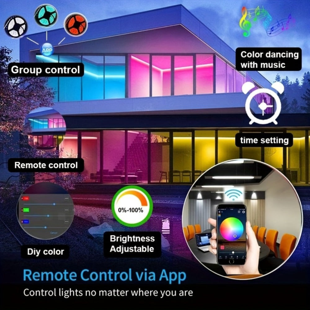 Neon Rope Lights RGB LED Flexible Strip with App & Remote Control, IP65 Waterproof, Music Sync, Cuttable, 24V Safe, DIY Neon Light for Bedroom, Gaming Room, Kitchen, Outdoor, Halloween, Christmas Decor